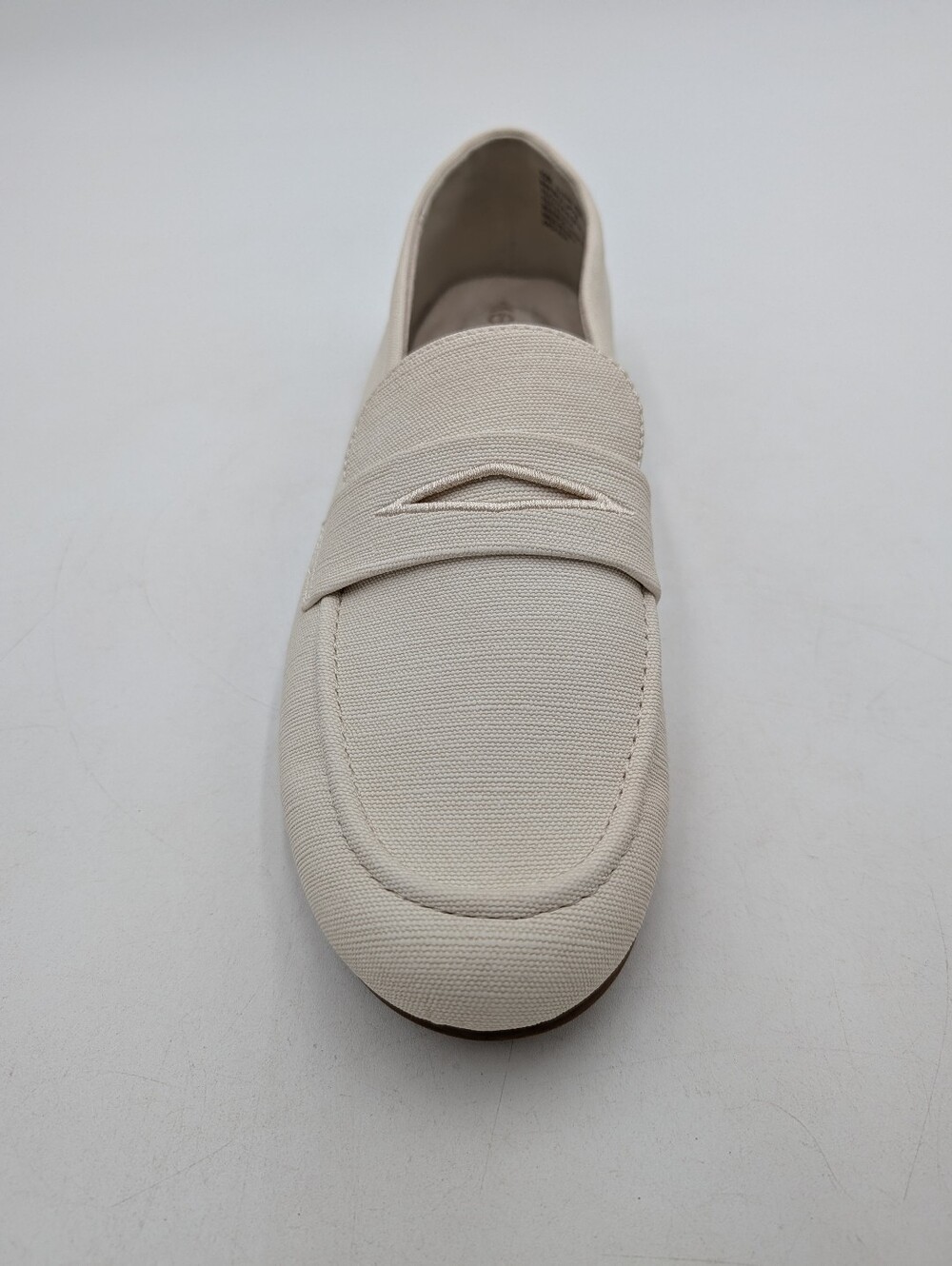 Kensie Womens Sz 10 EU 41 Yelena Canvas Penny Loafer Flat Slip-On Cream Shoe - Picture 4 of 17